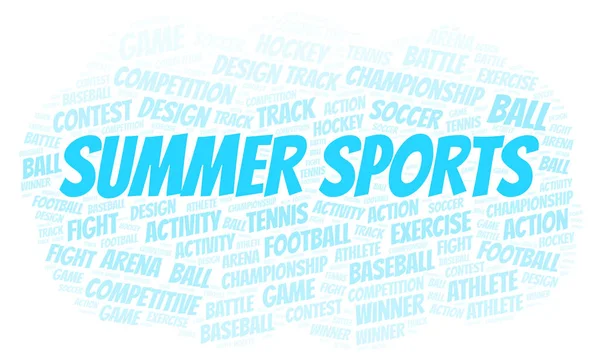 Summer Sports Word Cloud Wordcloud Made Text Only — Stock Photo, Image