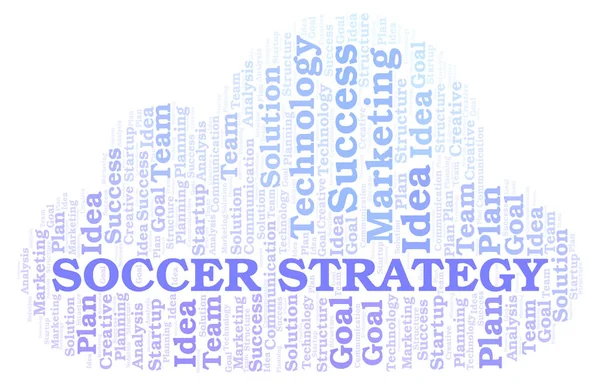 Futbol Strateji Kelime Bulutu Yalnızca Metin Ile Yapılan Wordcloud — Stok fotoğraf
