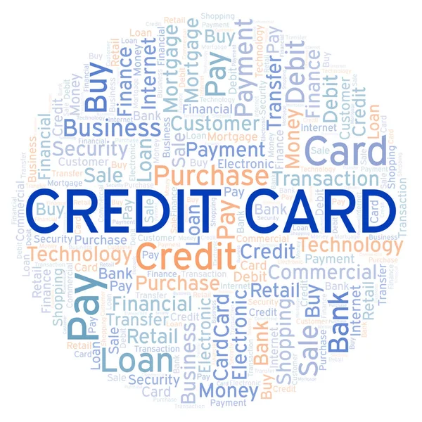 Credit Card Word Cloud Wordcloud Gemaakt Met Alleen Tekst — Stockfoto