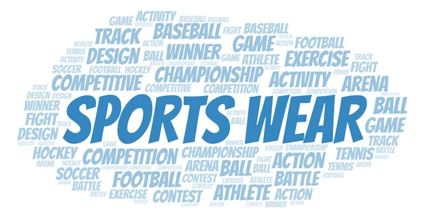Olahraga Memakai Awan Kata Wordcloud Yang Dibuat Dengan Teks Saja — Stok Foto