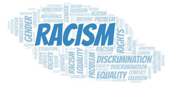 Racismo Tipo Discriminação Nuvem Palavras Wordcloud Feito Apenas Com Texto — Fotografia de Stock