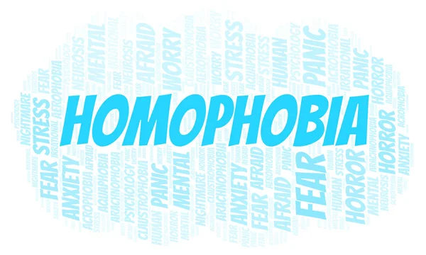 Homofobia Nuvem Palavras Wordcloud Feito Apenas Com Texto — Fotografia de Stock