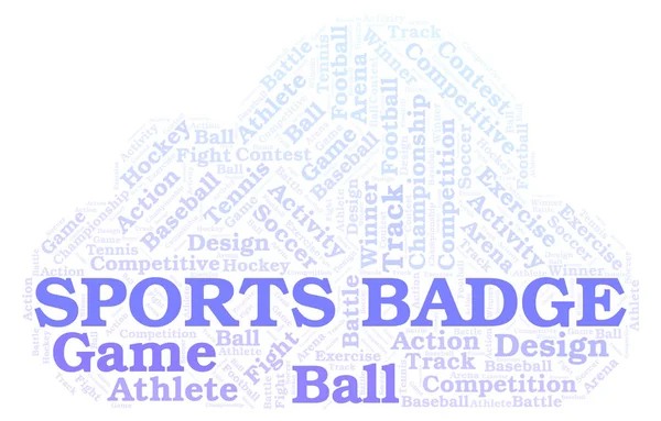 Sports Badge word cloud. Wordcloud made with text only.