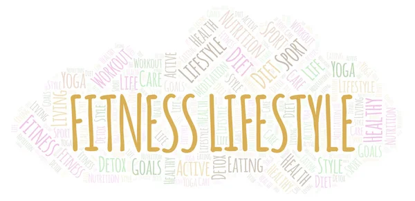 Fitness Lifestyle Word Cloud Wordcloud Made Text Only — Stock Photo, Image