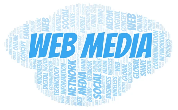 Webbmedia Word Cloud Word Cloud Med Endast Text — Stockfoto