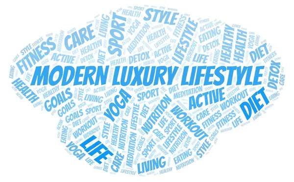 Moderno Luxury Lifestyle Parola Nuvola Wordcloud Realizzato Solo Con Testo — Foto Stock