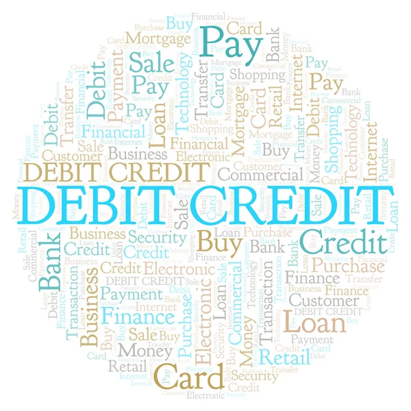Debit Credit Word Cloud Wordcloud Nur Mit Text Erstellt — Stockfoto