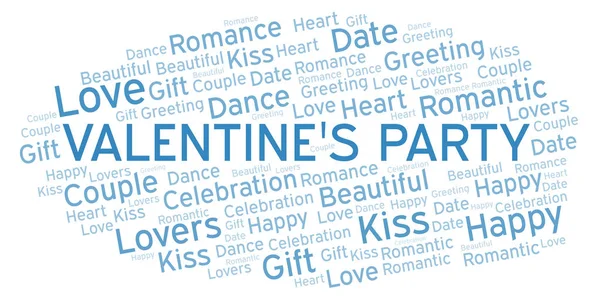 Valentine Party Cuvânt Nor Word Cloud Realizat Numai Text — Fotografie, imagine de stoc