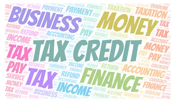 Tax Credit Word Cloud Wordcloud Gemaakt Met Alleen Tekst — Stockfoto