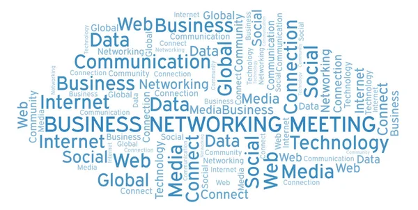 Business Networking Vergadering Word Cloud Wordcloud Gemaakt Met Alleen Tekst — Stockfoto