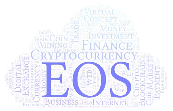 Eos Cryptocurrency Munt Word Cloud Word Cloud Gemaakt Met Alleen — Stockfoto