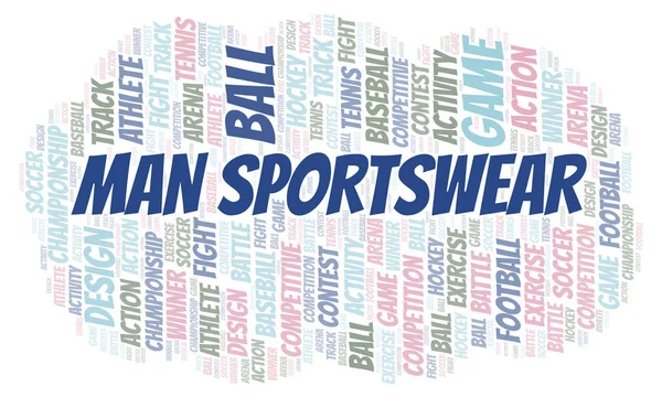 Mannen Sportkläder Word Cloud Wordcloud Gjorda Med Endast Text — Stockfoto