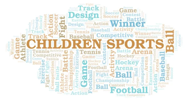 Barn Sport Word Cloud Wordcloud Gjorda Med Endast Text — Stockfoto