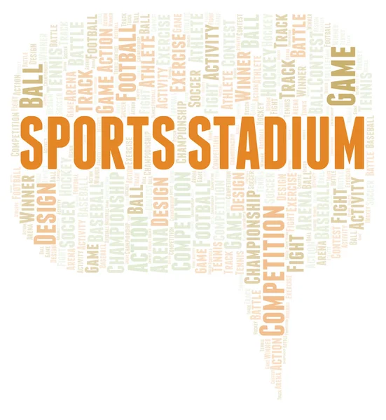 Sport Stadion Ord Sky Wordcloud Lavet Med Tekst Kun - Stock-foto