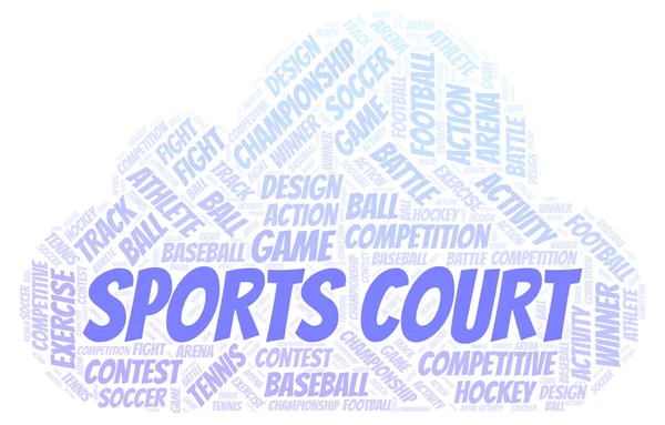 Sports Court Mot Nuage Wordcloud Fait Avec Texte Seulement — Photo