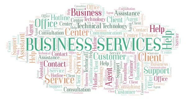 Business Services Nuvem Palavras Wordcloud Feito Apenas Com Texto — Fotografia de Stock