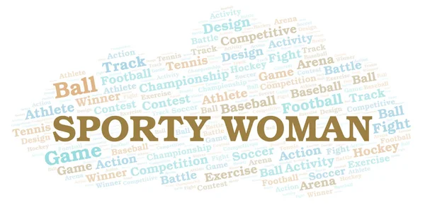 Sporty Woman word cloud. Wordcloud made with text only.