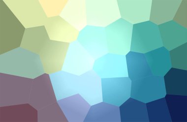 Mavi, yeşil ve kahverengi Dev Hexagon arkaplanının soyut çizimi