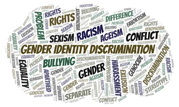 Дискриминация Гендерной Идентичности Тип Дискриминации Облако Слов Wordcloud Made Text — стоковое фото