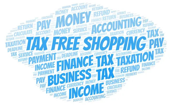 Livre de impostos Compras palavra nuvem . — Fotografia de Stock