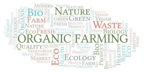 Organic Farming Nuvem Palavras Wordcloud Feita Apenas Com Texto — Fotografia de Stock