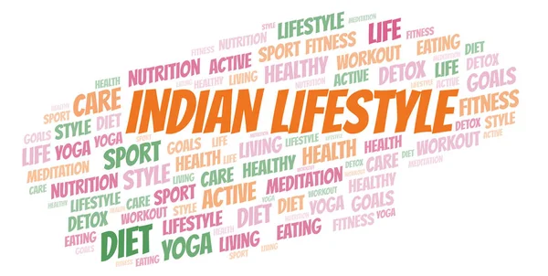Indian Lifestyle Word Cloud Wordcloud Made Text Only — Stock Photo, Image
