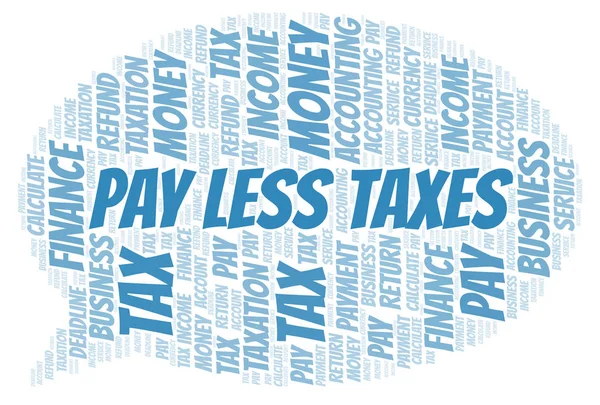 Pagar menos Impostos nuvem de palavras . — Fotografia de Stock