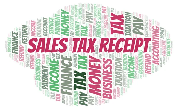 Sales Tax Receipt word cloud.