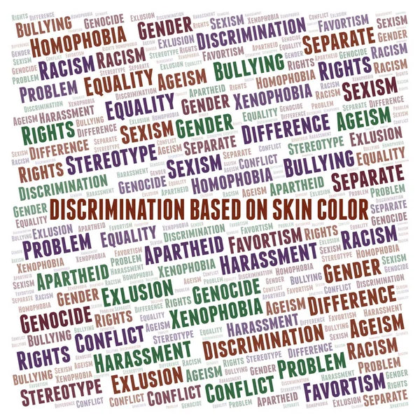 Ayrımcılık dayalı ten rengi - ayrımcılık türünü - word cloud.