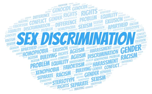 Discriminazione Sessuale Tipo Discriminazione Parola Nuvola Wordcloud Realizzato Solo Con — Foto Stock