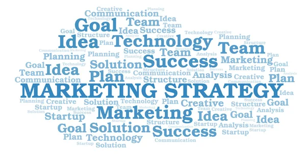 Estrategia Marketing Palabra Nube Wordcloud Hecho Solo Con Texto —  Fotos de Stock