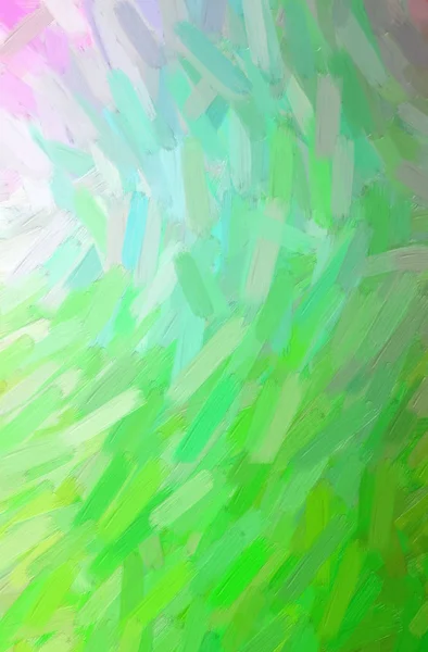 Büyük fırça arkaplanı olan yeşil yağlı boya resminin soyut çizimi — Stok fotoğraf