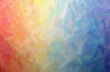 Mavi ve kırmızı Tüylü Fırça Yağlı Boyası arkaplanının soyut çizimi