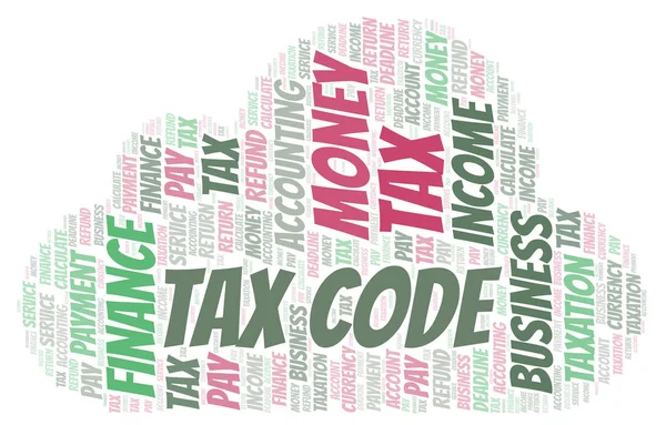 Código fiscal nuvem de palavras . — Fotografia de Stock