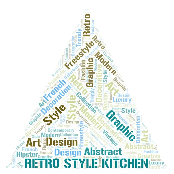 Retro Style Kitchen Word Cloud Illustration — Stock Photo, Image