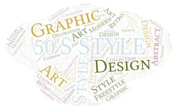 50S Stijl Word Cloud Illustratie — Stockfoto