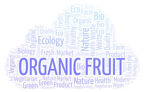 Nube de palabras de fruta orgánica . — Foto de Stock
