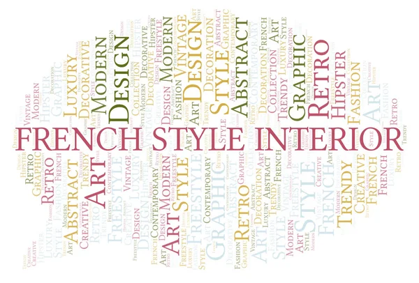 Französisch Stil Interieur Wort Wolke. — Stockfoto