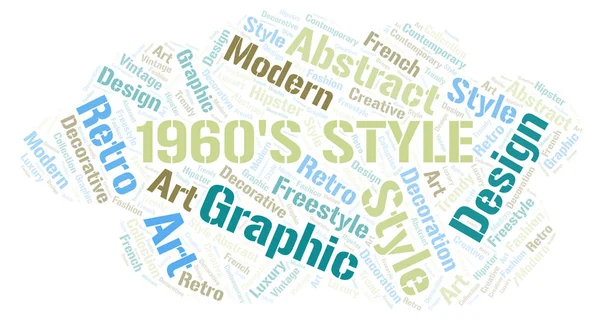 1960 's stijl word cloud. — Stockfoto