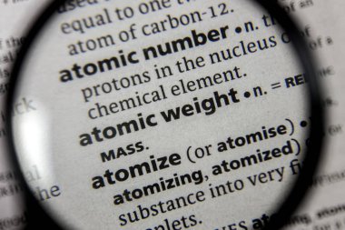 Sözlüğe sözcük veya tümcecik atom ağırlığı.