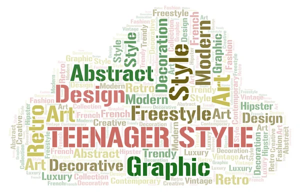 Teenager Style Word Cloud White Background — Stock Photo, Image