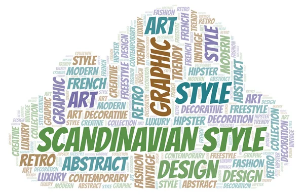 Scandinavian Style Word Cloud White Background — Stock Photo, Image