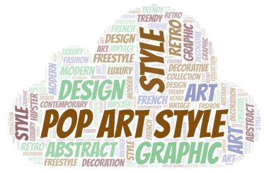 beyaz arka plan üzerinde pop art tarzı kelime bulut