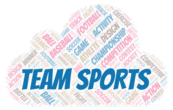 Team sport word cloud. — Stockfoto