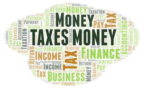 Taxes Money word cloud. — Stock Photo, Image