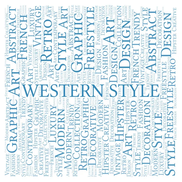 Wortwolke Westlichen Stil Auf Weißem Hintergrund — Stockfoto