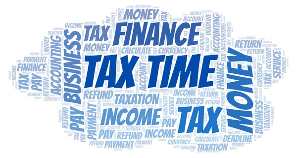 Fiscale tijd word cloud. — Stockfoto