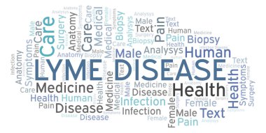 Lyme hastalığı kelime bulutu. Yalnızca metin ile yapılan Wordcloud.