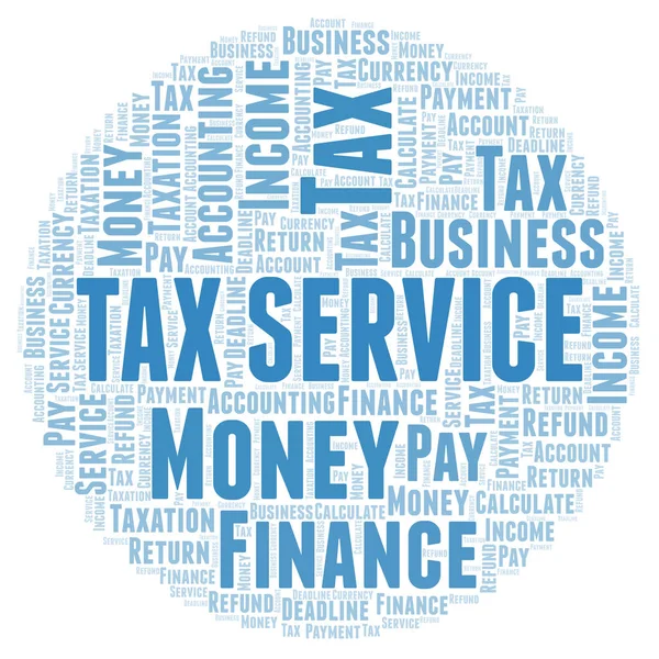 Steuerservice Wort Wolke Wordcloud Nur Mit Text Erstellt — Stockfoto