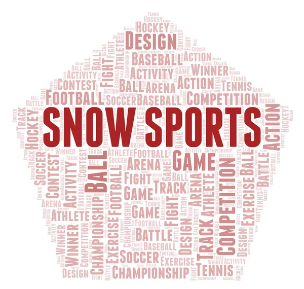 Snow Sports Palabra Nube Wordcloud Hecho Solo Con Texto — Foto de Stock